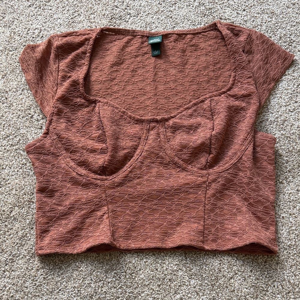 Wild Fable Rust Lace Crop Top